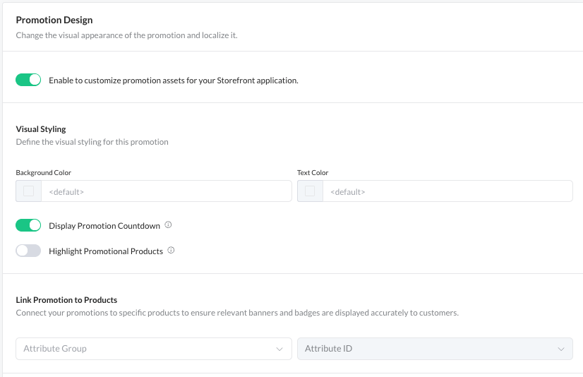 Promotion Design toggle and preview 1